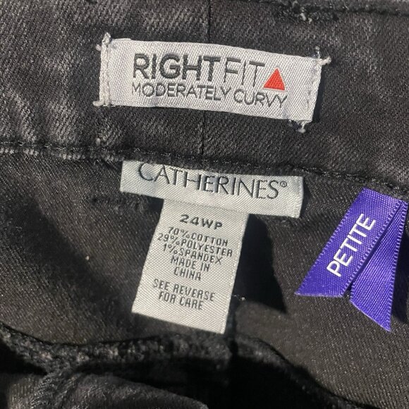 CATHERINES Jeans Womens 24WP Moderately Fit Curvy Charcoal Black Straight Leg - Picture 2 of 6